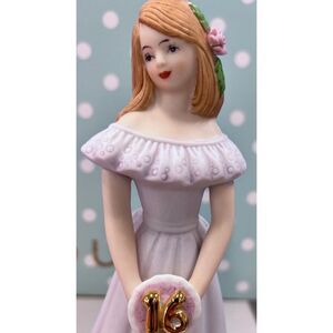 Enesco Growing Up Birthday Girls “Brunette Age 16” Porcelain Figurine 6.5”
